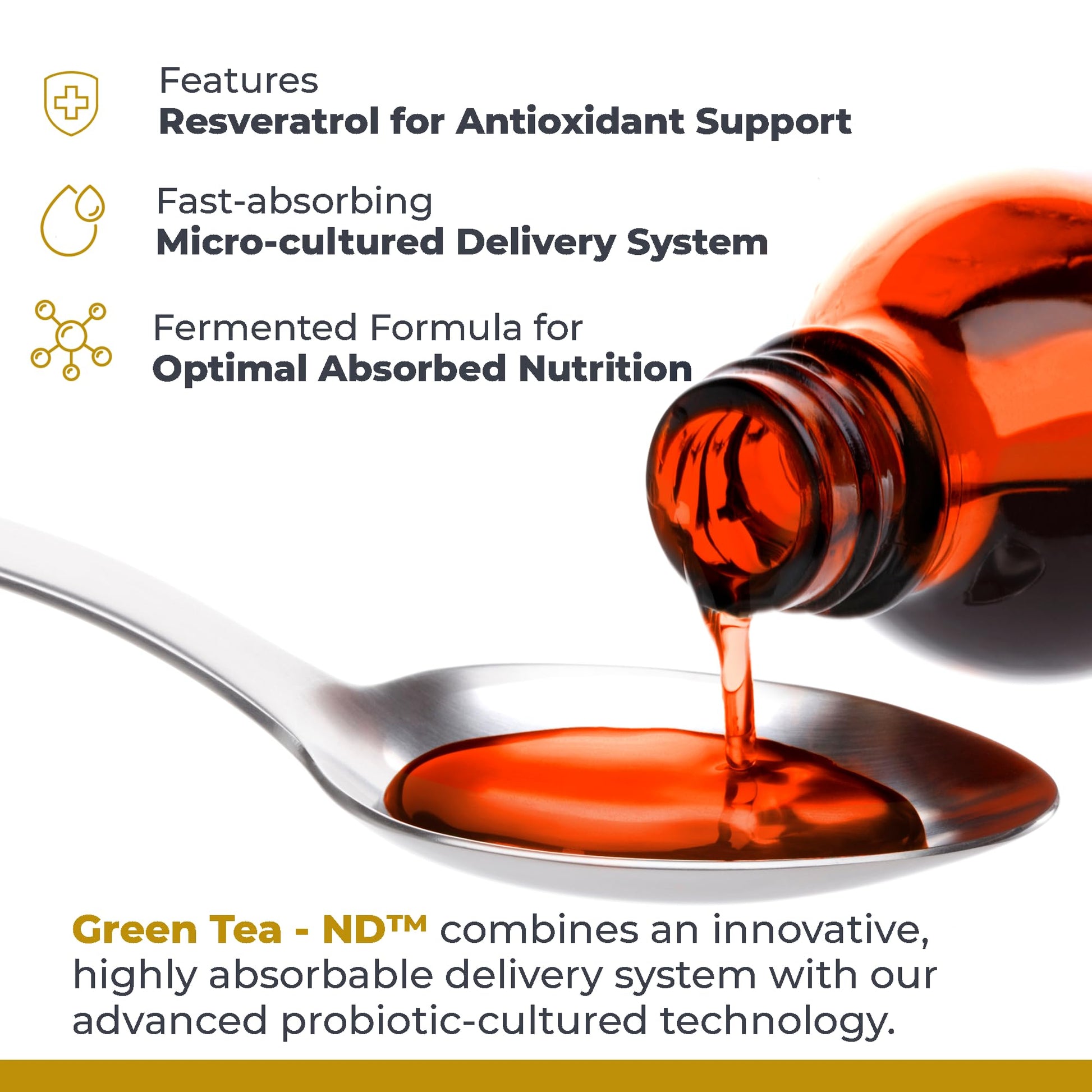 Premier Research Labs Green Tea-ND - Probiotic Fermented Green Tea Extract Supplement with ECGC, Camellia Sinensis Liquid, Supplement Drops for Adults, Vegan Friendly - 8 Fl Oz Bottle - dailyvitalstore