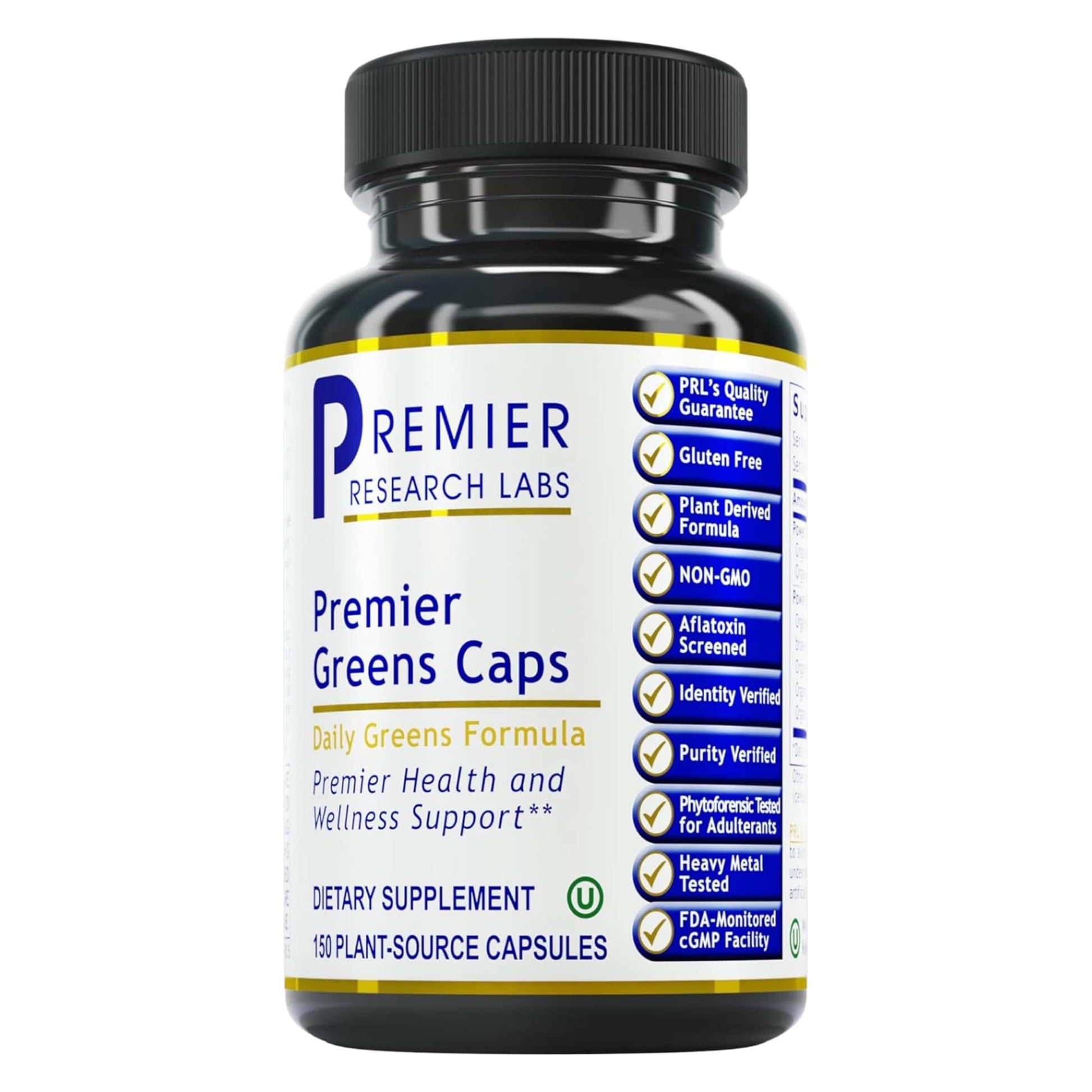 Premier Research Labs Greens Capsules - Super Greens Capsules, Greens Supplements, Super Greens Pills for Wellness, Veggie Pills with Leafy Greens, Kale, Chlorella - 150 Vegetarian Capsules - dailyvitalstore