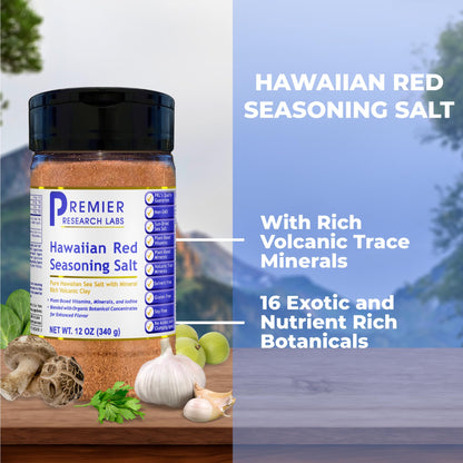 Premier Research Labs Hawaiian Red Seasoning Salt- Pink Salt, Red Hawaiian Salt, Hawaiian Red Alaea Sea Salt for Cooking, Multivitamin for Kids, Enriched with Plant-Derived Vitamins & Minerals- 12 oz - dailyvitalstore