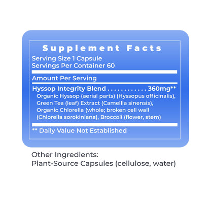 Premier Research Labs Hyssinol - Hyssop Herb, Hyssop Capsules, Wellness Pills with Organic Hyssop Dry Herb, Dietary Supplement with Green Tea, Antioxidant Support - 60 Vegetarian Capsules - dailyvitalstore
