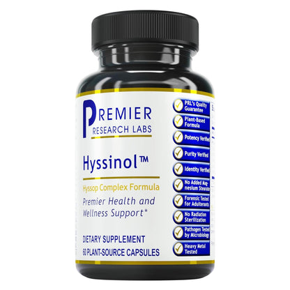 Premier Research Labs Hyssinol - Hyssop Herb, Hyssop Capsules, Wellness Pills with Organic Hyssop Dry Herb, Dietary Supplement with Green Tea, Antioxidant Support - 60 Vegetarian Capsules - dailyvitalstore