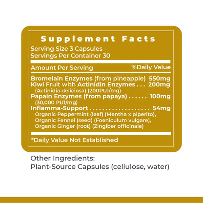 Premier Research Labs Inflammacidin - Digestive Enzymes, Papain from Papaya, and Bromelain Enzymes for Digestion, Plant Enzymes for Women & Men, Vegan Friendly - 90 Vegetarian Capsules - dailyvitalstore