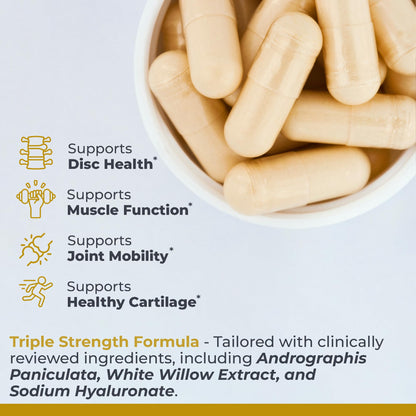 Premier Research Labs Joint & Disc Support Supplement - for Men & Women, Glucosamine, Joint Mobility and Muscle Health, Cartilage Repair, Gluten Free, Plant-Sourced - 90 Capsules - dailyvitalstore