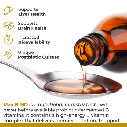 Premier Research Labs Max B-ND Liquid Vitamin - B-Complex for Liver & Brain Health - Sublingual Drops for Energy, Immune & Adrenal Support - 2 fl oz - Thiamin, B12, B6 & More - for Men, Women - dailyvitalstore