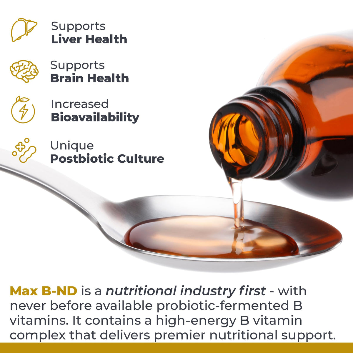 Premier Research Labs Max B-ND - Liquid Vitamin B Complex for Liver & Brain Health, Sublingual Drops for Men & Women with Thiamin, B12 & B6-8 Fl Oz Bottle - dailyvitalstore