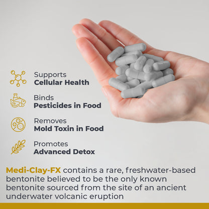 Premier Research Labs Medi-Clay-FX: Bentonite Clay Capsules for Detoxification | Food Grade Smectite Supplement | Absorb Toxins, Supports Cellular Health and Mold Detox - 90 Capsules - dailyvitalstore