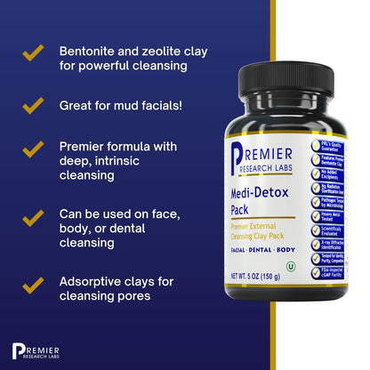 Premier Research Labs Medi-Dental Pack - Detoxifying Volcanic Clay - Dental & Body Cleansing - With Calcium Smectites Silica & Mineral Oxides - 5 oz - dailyvitalstore