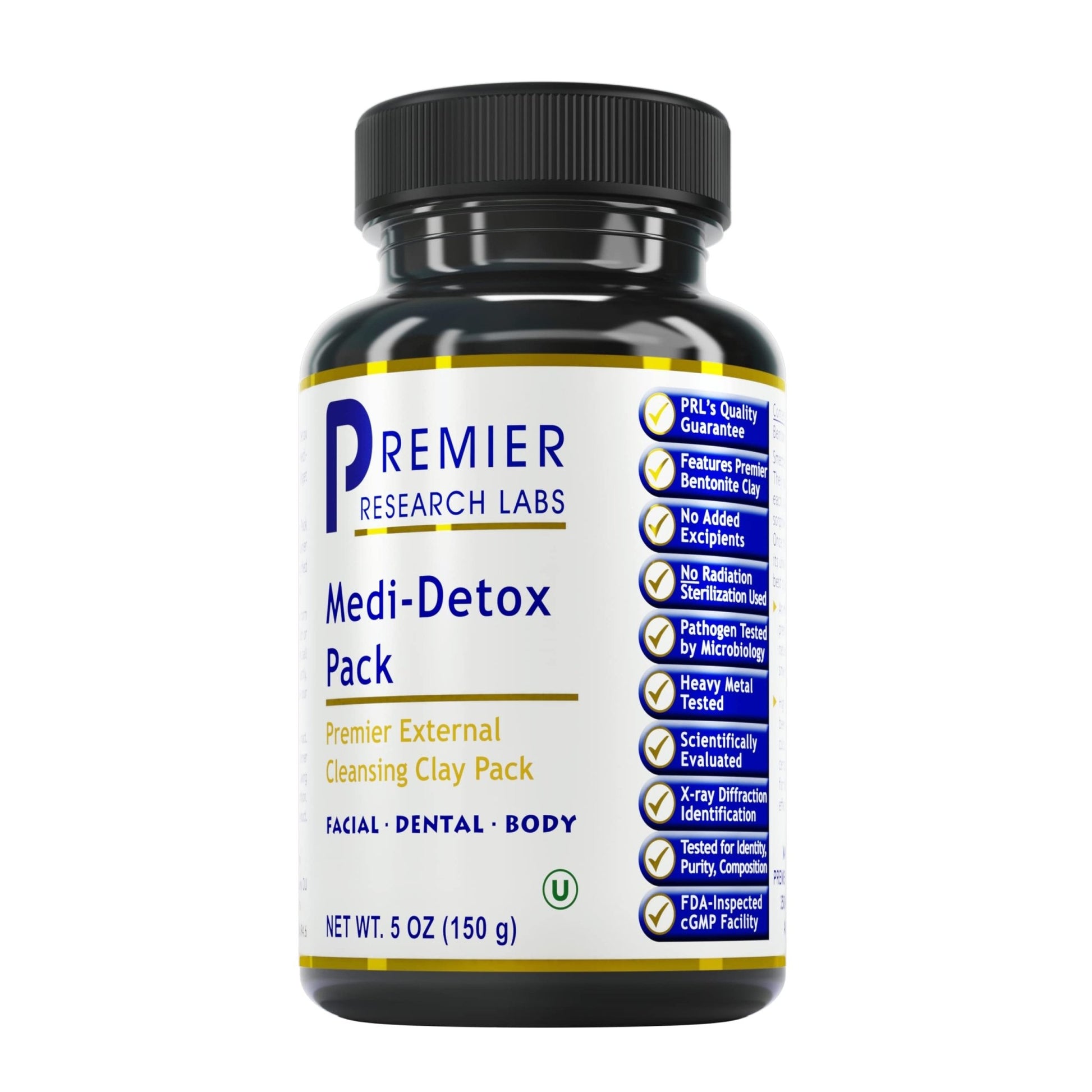 Premier Research Labs Medi-Dental Pack - Detoxifying Volcanic Clay - Dental & Body Cleansing - With Calcium Smectites Silica & Mineral Oxides - 5 oz - dailyvitalstore