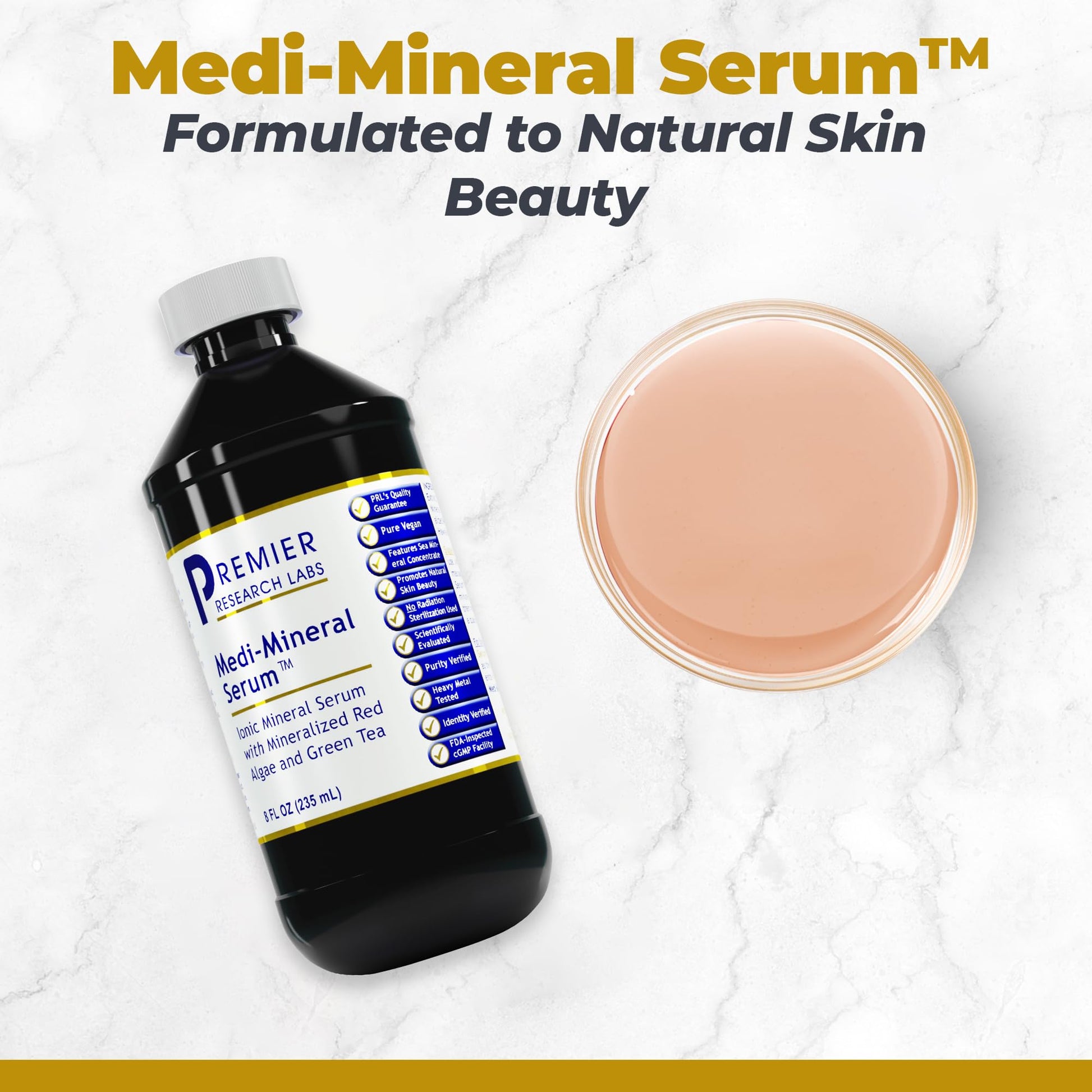 Premier Research Labs Medi-Mineral Serum - Supports Natural Skin Beauty & Facial Clarity* - Infused with Red Marine Algae, Green Tea Extract & Sea Salt - 8 fl oz - dailyvitalstore
