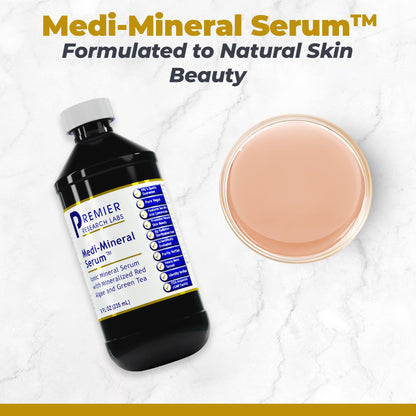 Premier Research Labs Medi-Mineral Serum - Supports Natural Skin Beauty & Facial Clarity* - Infused with Red Marine Algae, Green Tea Extract & Sea Salt - 8 fl oz - dailyvitalstore