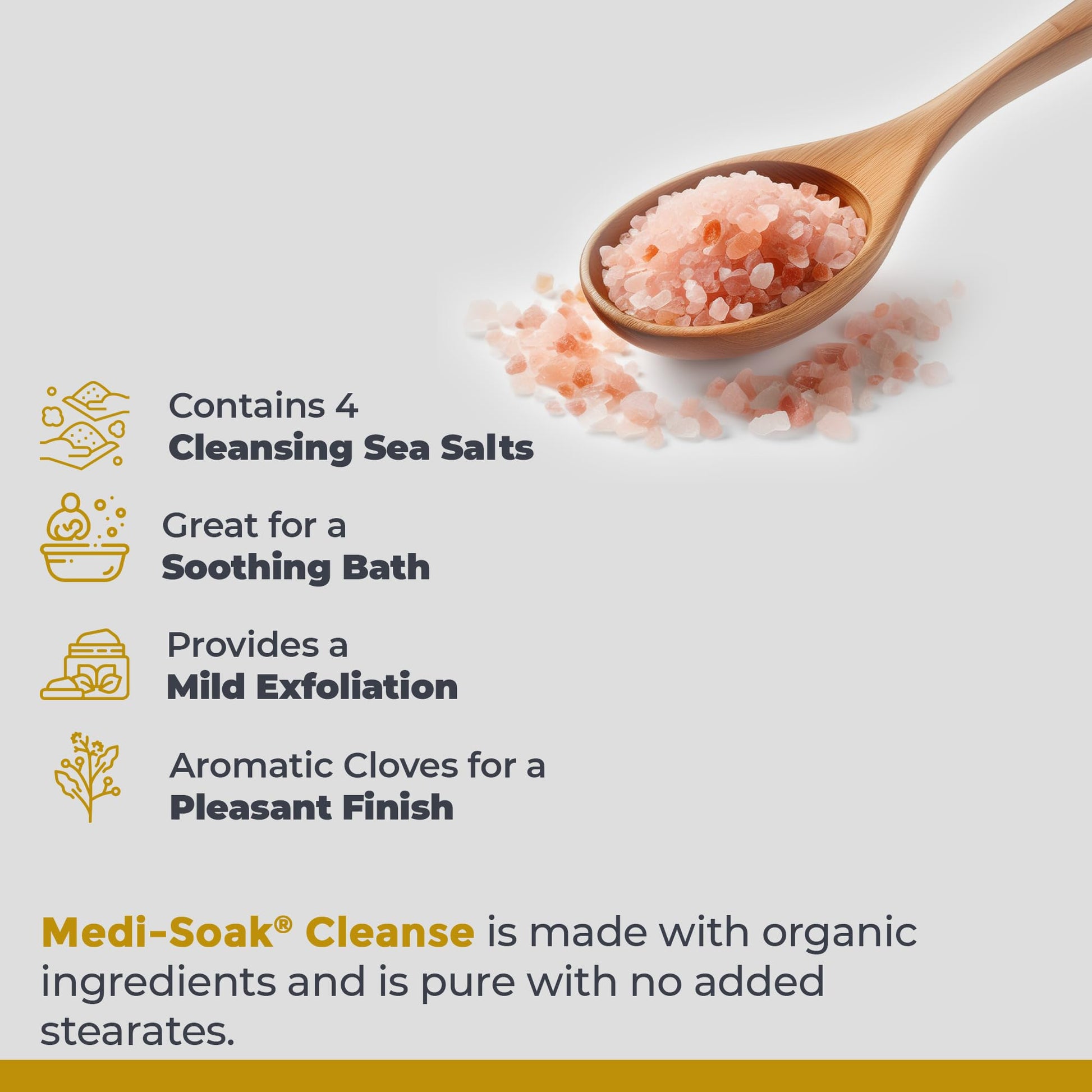 Premier Research Labs Medi-Soak - Bath Salts for Foot and Body Soak, Sea Salt Bath for Women and Men, Relaxing Mineral Bath Soak, Gentle Exfoliant, Organic, Vegan, No Added Fillers - 2 Lb - dailyvitalstore