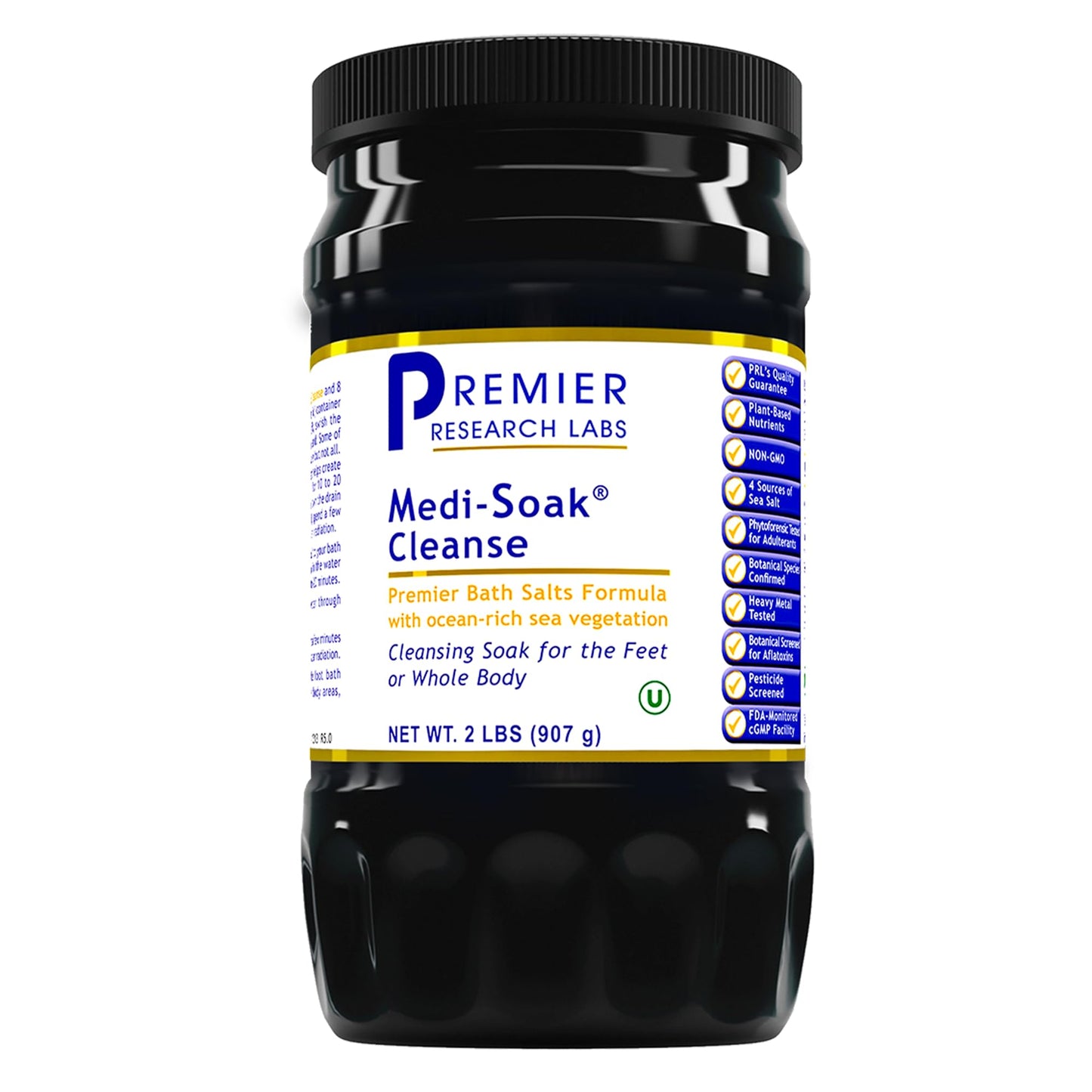 Premier Research Labs Medi-Soak - Bath Salts for Foot and Body Soak, Sea Salt Bath for Women and Men, Relaxing Mineral Bath Soak, Gentle Exfoliant, Organic, Vegan, No Added Fillers - 2 Lb - dailyvitalstore