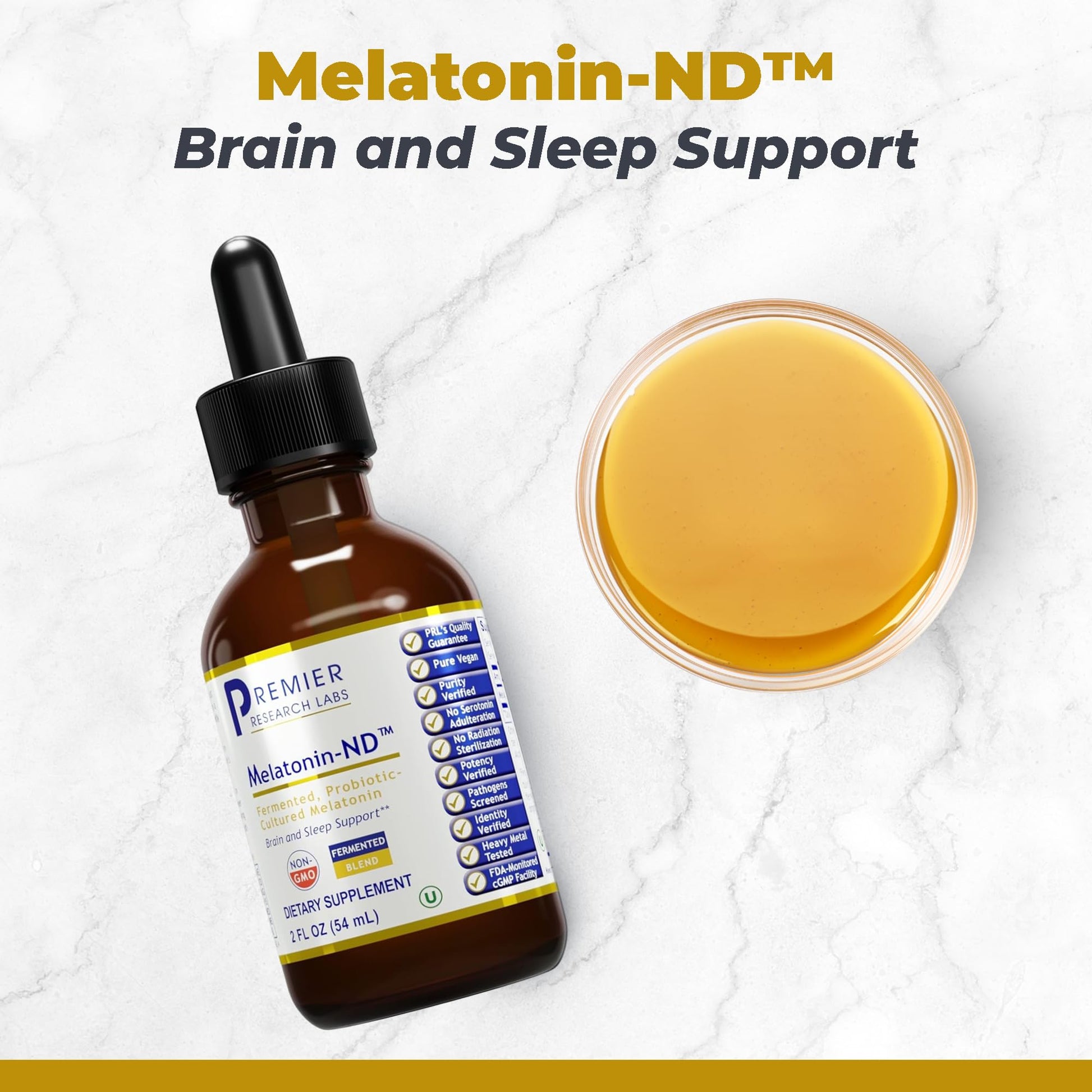 Premier Research Labs Melatonin-ND - Melatonin Liquid, Liquid Melatonin for Adults, Sublingual Melatonin Drops, Made with Organic Ingredients, Vegan Friendly - 2 Fl Oz (54 Servings) - dailyvitalstore