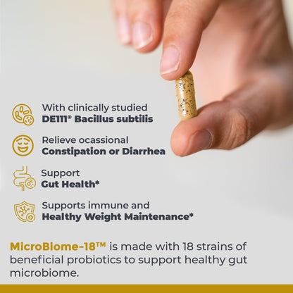 Premier Research Labs MicroBiome-18 - Probiotics for Digestive Health, Probiotics with Lactobacillus Acidophilus for Women and Men, Reuteri for Healthy Gut - dailyvitalstore