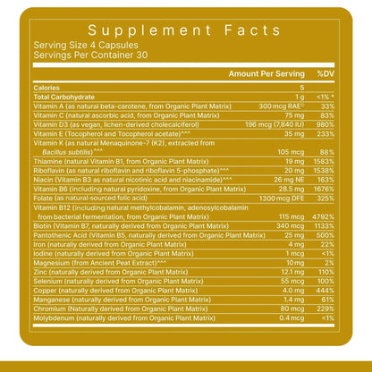 Premier Research Labs Multi-Vitamin - Immune, Brain & Heart Support | with Prebiotics and Postbiotics | Vegan Capsules for Men & Women - dailyvitalstore