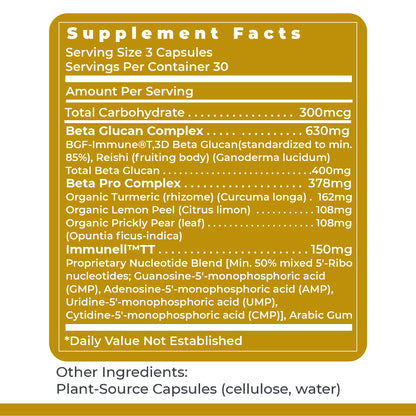 Premier Research Labs Nucleo Immune - Beta Glucan Supplements, Beta Glucans, Phytochemicals, Prickly Pear, Fiber, Immune Support - 90 Capsules - dailyvitalstore