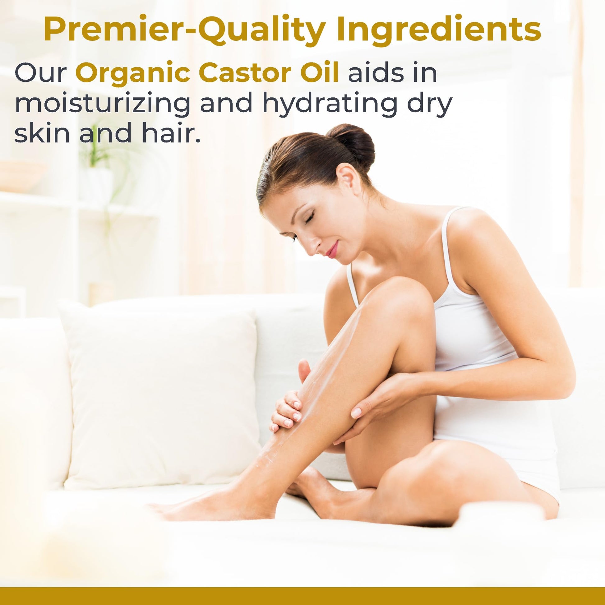 Premier Research Labs Organic Castor Oil for Face - Cold Pressed 100% Pure Castor Oil for Hair Growth, Skin & Body, Hexane Free - 8 Oz Bottle - dailyvitalstore