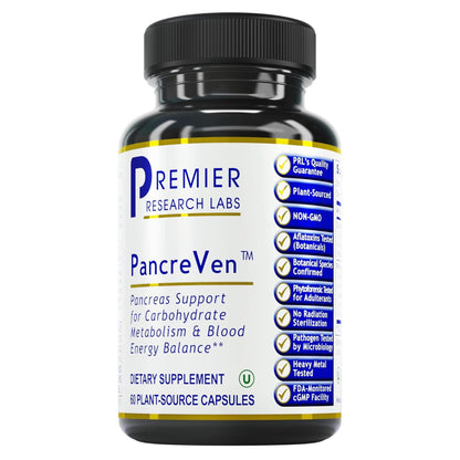 Premier Research Labs PancreVen - Pancreas Support, Pancreas Supplement, Cinnamon Supplements with Organic Ceylon Cinnamon & Prickly Pear to Aid Pancreas Health - 120 Vegetarian Capsules - dailyvitalstore