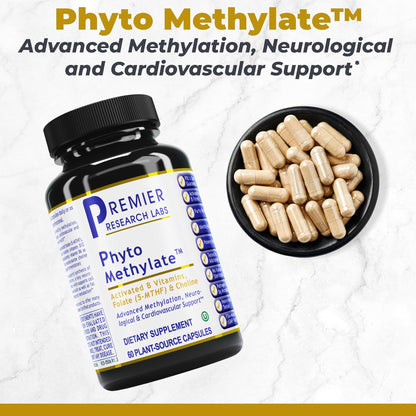 Premier Research Labs Phyto Methylate - B Vitamin Supplement - Supports Methylation, Detox, Brain & Heart Health - 5-MTHF & P5P - 60 Plant-Source Capsules - dailyvitalstore