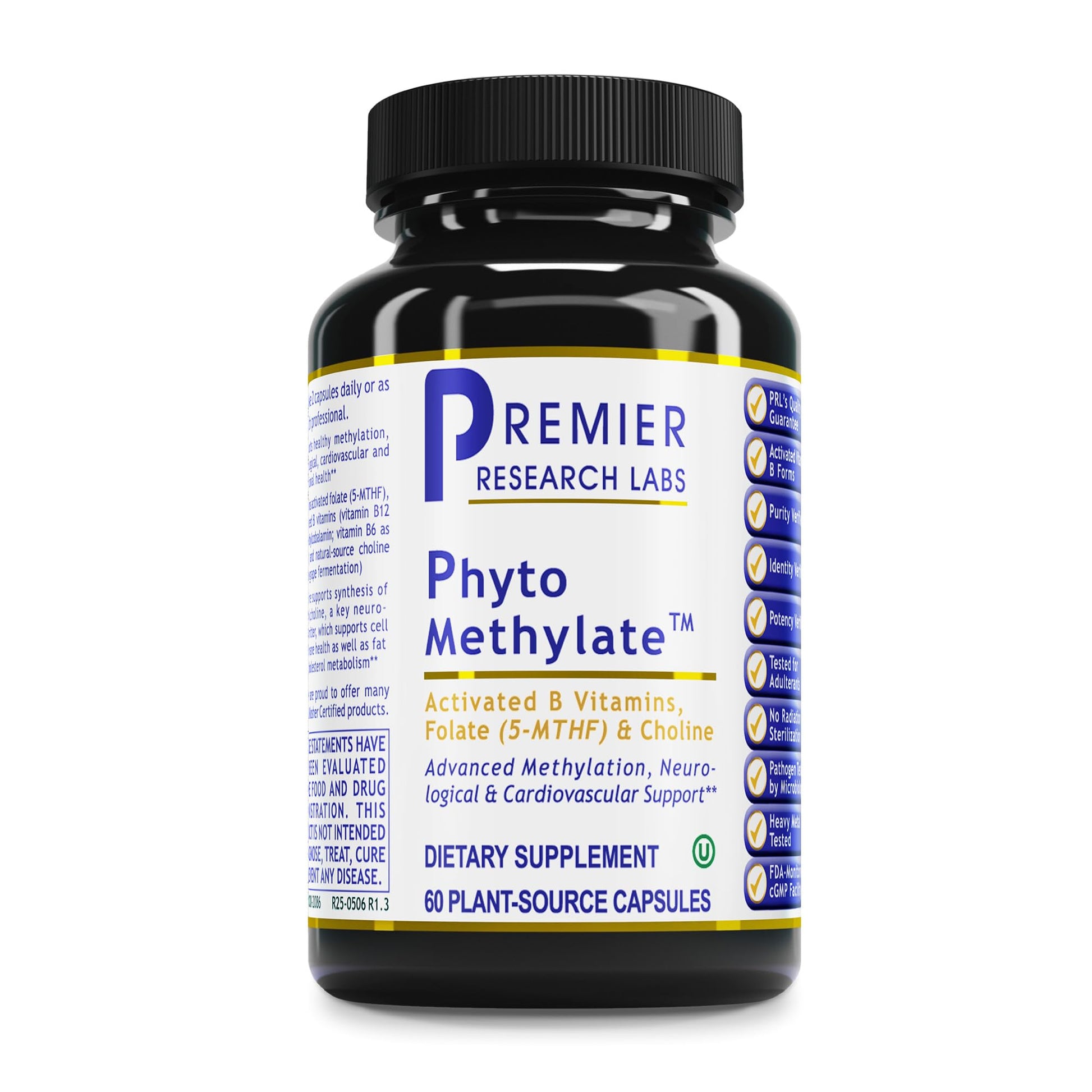 Premier Research Labs Phyto Methylate - B Vitamin Supplement - Supports Methylation, Detox, Brain & Heart Health - 5-MTHF & P5P - 60 Plant-Source Capsules - dailyvitalstore