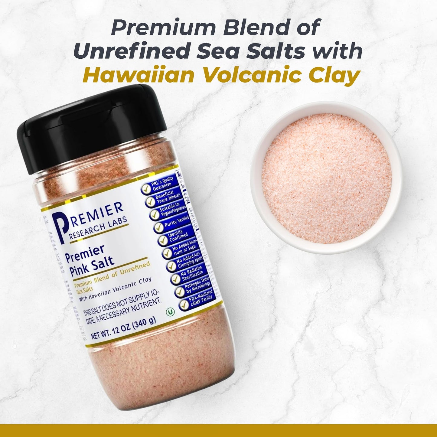 Premier Research Labs Pink Salt - Hawaiian Red Alaea Sea Salt Blend for Food, Cooking, and Eating - Flaky, Unrefined, and Additive-Free, 12 oz - dailyvitalstore