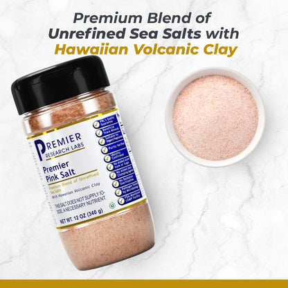 Premier Research Labs Pink Salt - Hawaiian Red Alaea Sea Salt Blend for Food, Cooking, and Eating - Flaky, Unrefined, and Additive-Free, 12 oz - dailyvitalstore