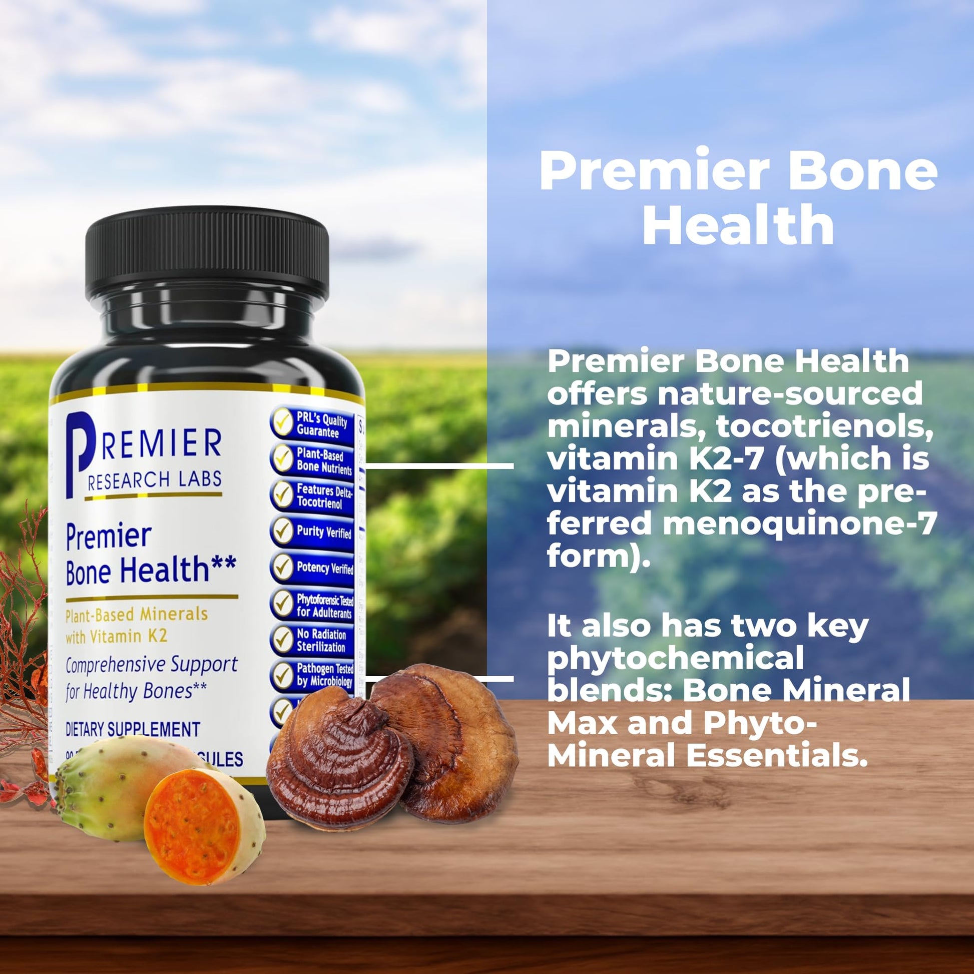 Premier Research Labs Premier Bone Health - Bone Health Vitamins, Bone Strength Supplement for Women & Men, Calcium Supplement with Vitamin K2, Healthy Bone Support - 90 Capsules - dailyvitalstore
