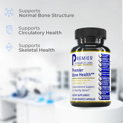 Premier Research Labs Premier Bone Health - Bone Health Vitamins, Bone Strength Supplement for Women & Men, Calcium Supplement with Vitamin K2, Healthy Bone Support - 90 Capsules - dailyvitalstore