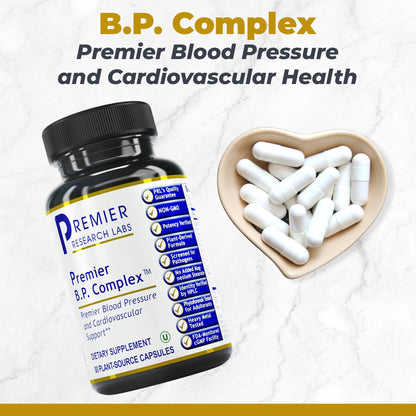 Premier Research Labs Premier BP Complex - Heart Health Supplements, BP Formula, Garlic Allicin Supplement, Natural Herbal BP Support Pills with Reishi & Cayenne Pepper - 60 Vegetarian Capsules - dailyvitalstore