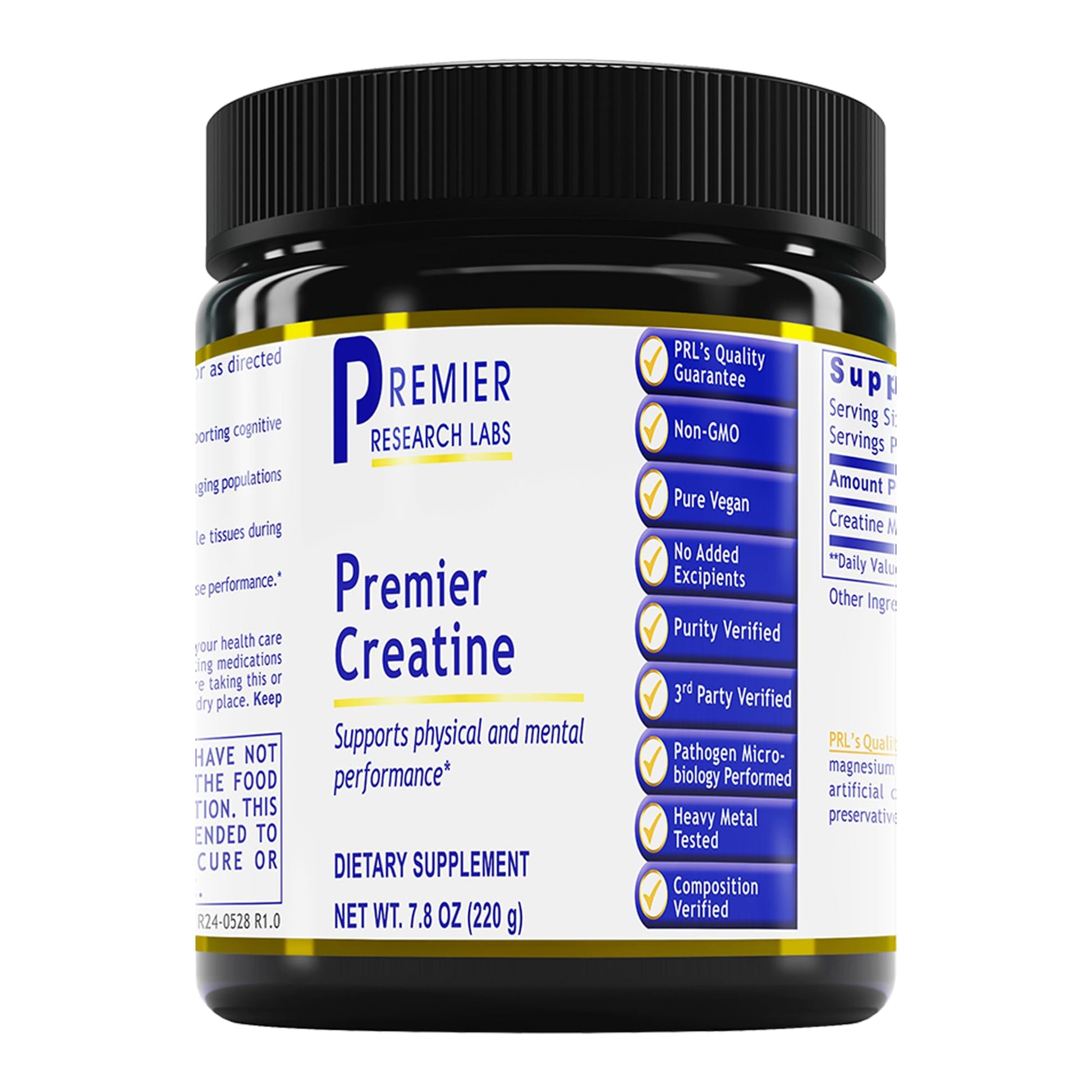Premier Research Labs Premier Creatine - Creatine Monohydrate Powder, Creatine Powder for Men, Women, Vegetarians, Unflavored Vegan Friendly Formula - 7.8 oz (40 Servings) - dailyvitalstore