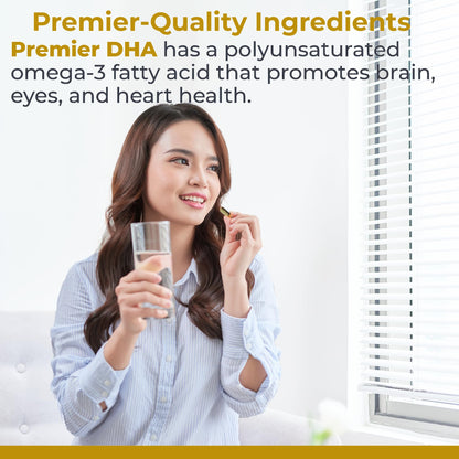 Premier Research Labs Premier DHA - Vegan DHA with Omega 3 Fatty Acids, Algae Based DHA for Women & Men, Natural DHA Supplement Suitable for Vegans- 60 Vegetarian Softgel Capsules - dailyvitalstore