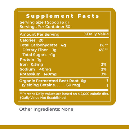 Premier Research Labs Premier Fermented Beets - Beet Root Powder Fermented, Organic Fermented Beets for Men & Women, Beetroot, Nitrates, Blood Pressure Support, USDA Organic - 6.3 Oz Jar - dailyvitalstore