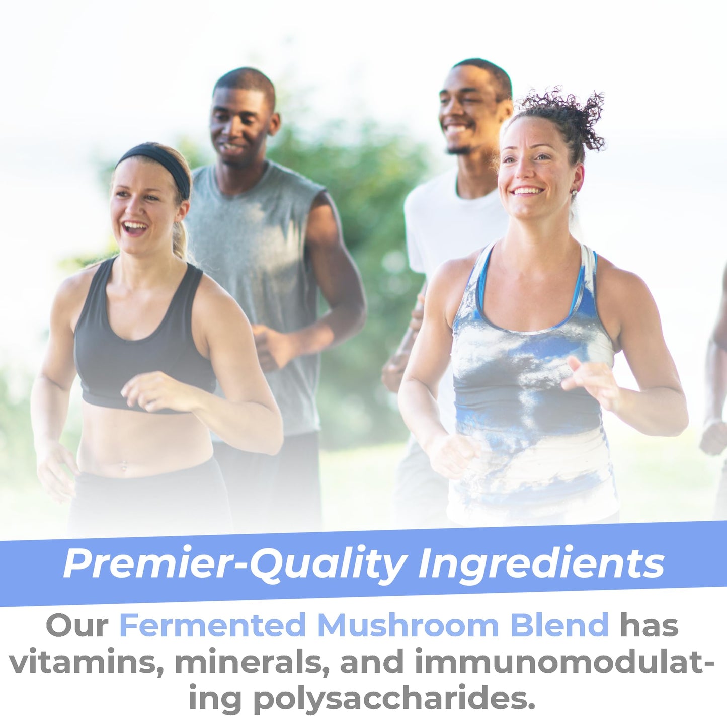 Premier Research Labs Premier Fermented Mushroom Blend - Reishi Mushroom Powder, Mushroom Extract for Drinks, Coffee, Mushroom Complex with Turkey Tail, Cordyceps for Immune & Gut Health - 7.4 oz - dailyvitalstore