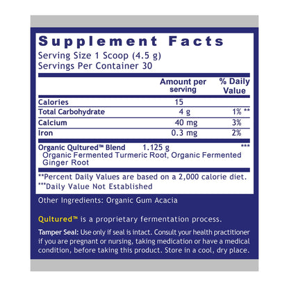 Premier Research Labs Premier Fermented Turmeric/Ginger Root - Probiotic Fermented Turmeric & Ginger Powder Supplement, Active Curcuminoids, Herbal Supplement - 4.7 Oz - dailyvitalstore