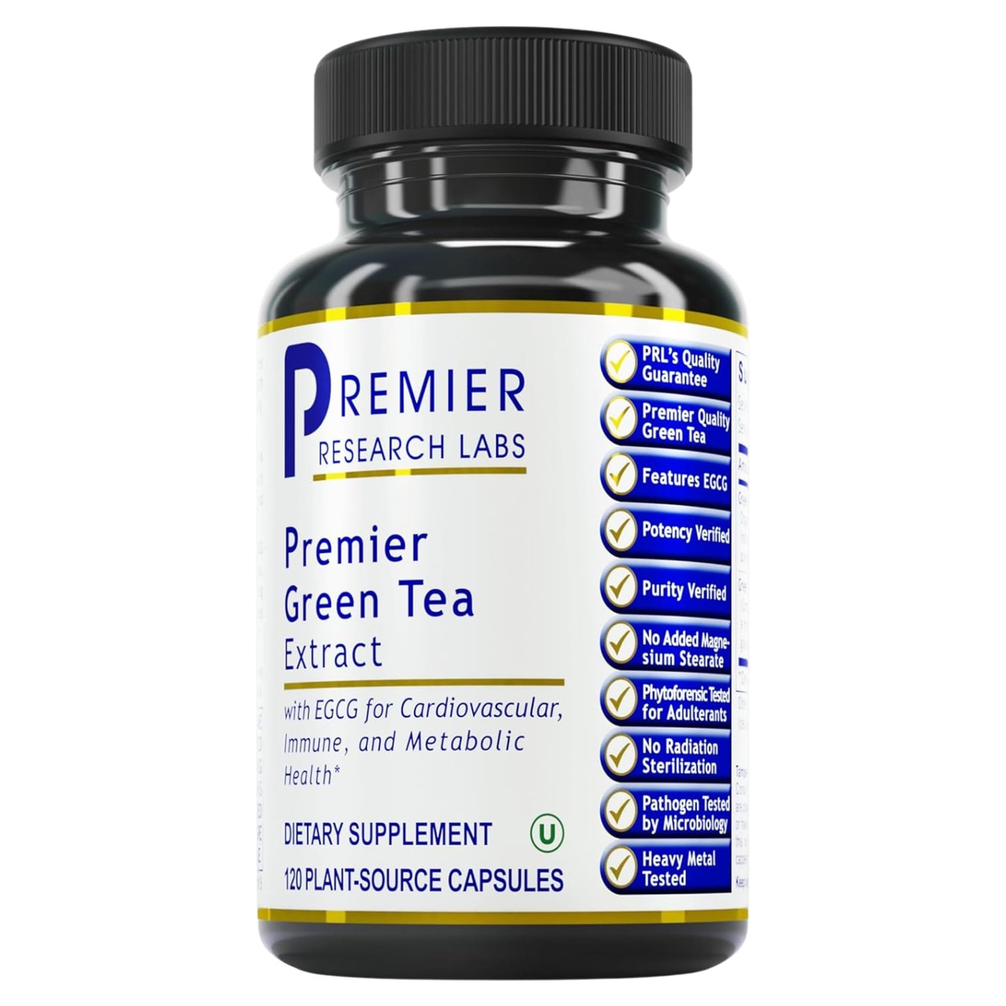 Premier Research Labs Premier Green Tea Extract - Green Tea Capsules, Green Tea Extract Pills, Green Tea Supplement with ECGC, Camellia Sinensis, Pure, Vegan Friendly - 120 Vegetarian Capsules - dailyvitalstore