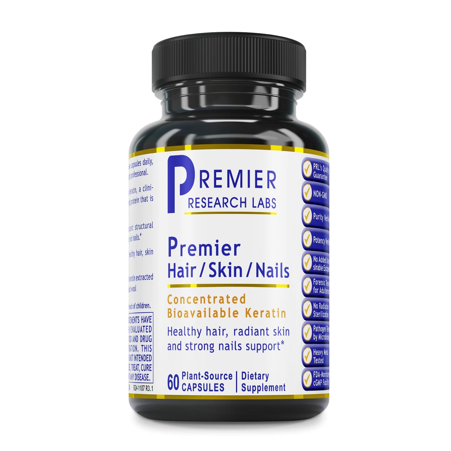 Premier Research Labs Premier Hair/Skin/Nails - Hair Growth Supplement for Women & Men with Keratin, Vitamins for Hair Growth, Beauty from Within for Hair, Skin and Nails - 60 Vegetarian Capsules - dailyvitalstore