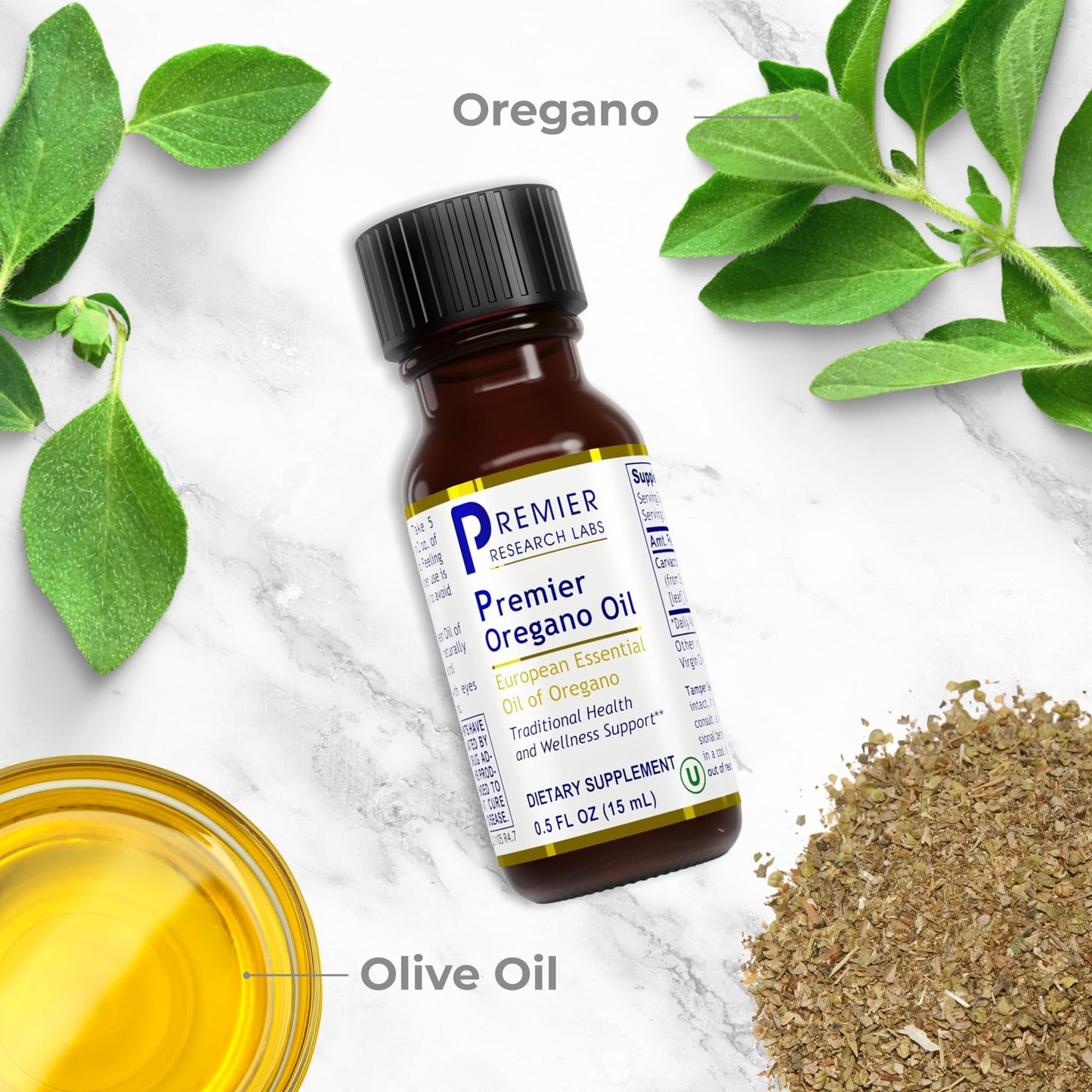 Premier Research Labs Premier Oregano Oil - Oil of Oregano Drops with Carvacrol, Edible Oregano Essential Oil Supplement for Immune & Gut Health - 0.5 Fl Oz - dailyvitalstore