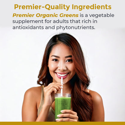 Premier Research Labs Premier Organic Greens - Super Greens Powder, Greens Superfood Powder for Drinks, Green Juice, Nutrition Support, Supergreens for Men & Women, Spinach, Alfalfa, Chlorella - 10 oz - dailyvitalstore