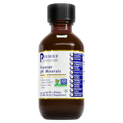 Premier Research Labs Premier Ph Minerals - Trace Minerals, Trace Mineral Drops, Minerals for Water, Magnesium Supplement for Distilled Water, Reverse Osmosis Water, Liquid Concentrate - 2 Fl Oz - dailyvitalstore
