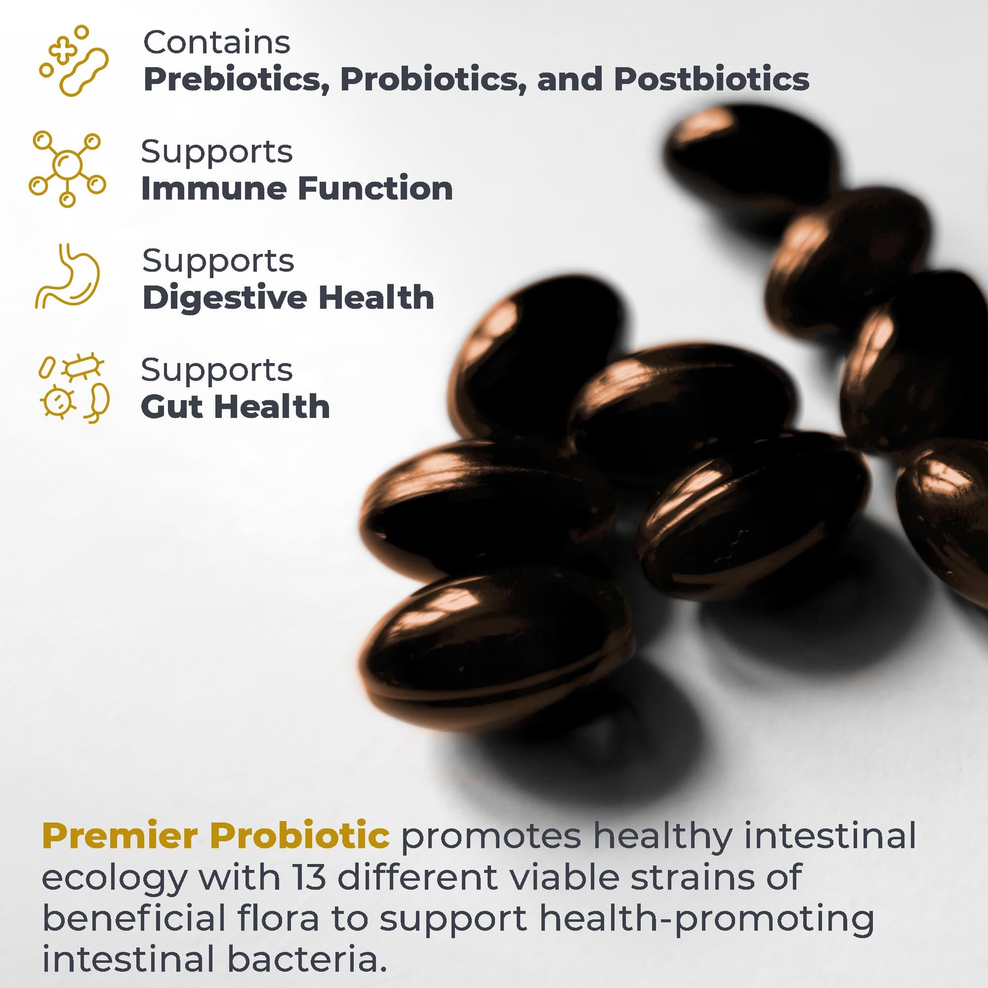Premier Research Labs Premier Probiotic - Pre Pro Post Biotics for Women & Men, Quad Biotic, Quadbiotic, Prebiotics, Probiotics - dailyvitalstore