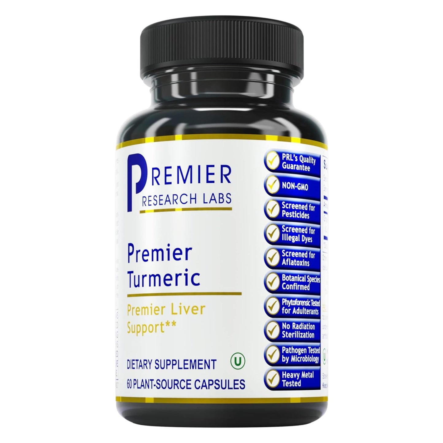 Premier Research Labs Premier Turmeric Capsules - Turmeric Curcumin Supplement, Liver Support, 500 mg of Curcuma Per Capsule - 60 Vegetarian Capsules - dailyvitalstore