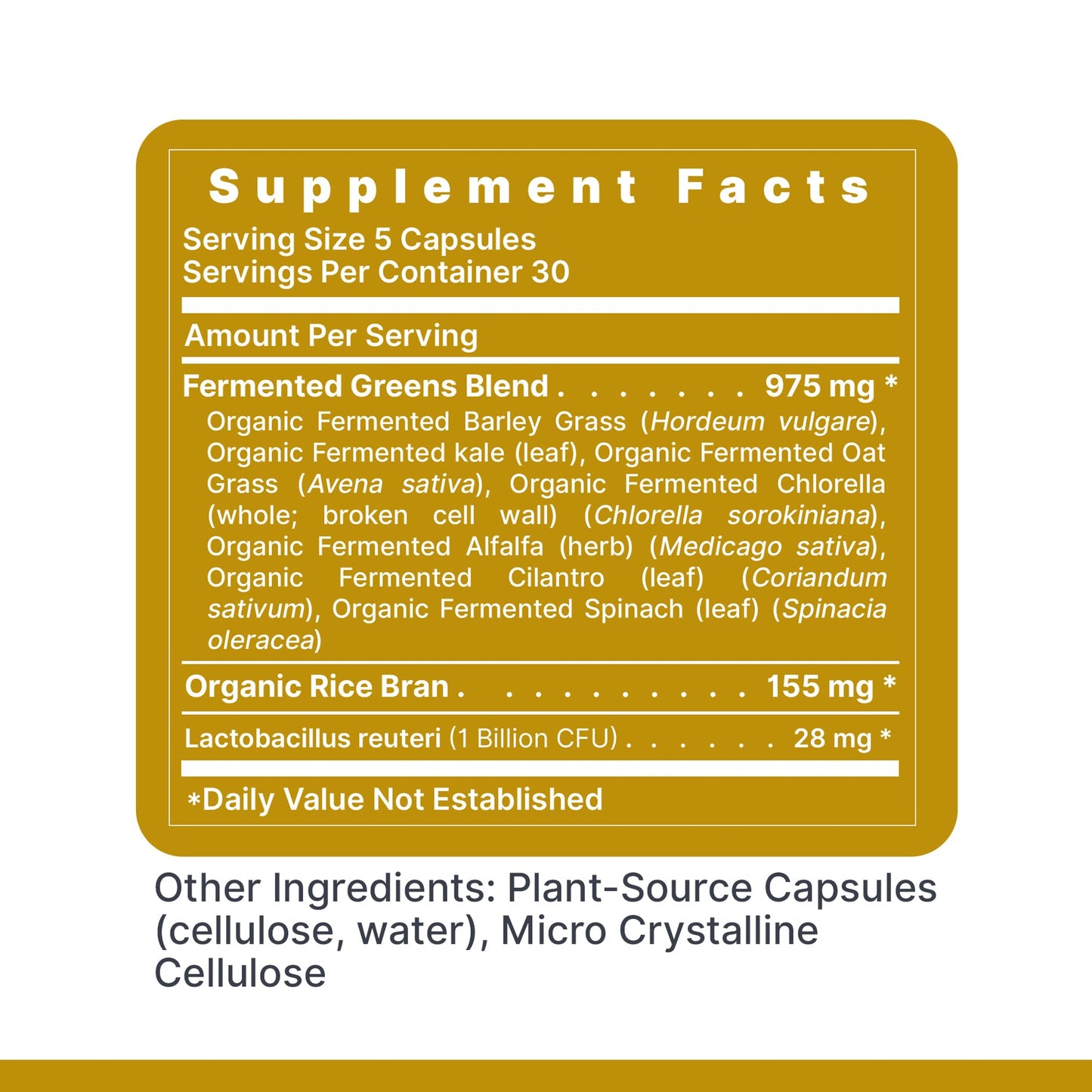 Premier Research Labs Probiotic Fermented Greens - Super Greens Supplement, Superfood Blend, Organic Vitamins with Probiotic - Daily Greens with Spinach, Chlorella, & More - 150 Powder Filled Capsules - dailyvitalstore