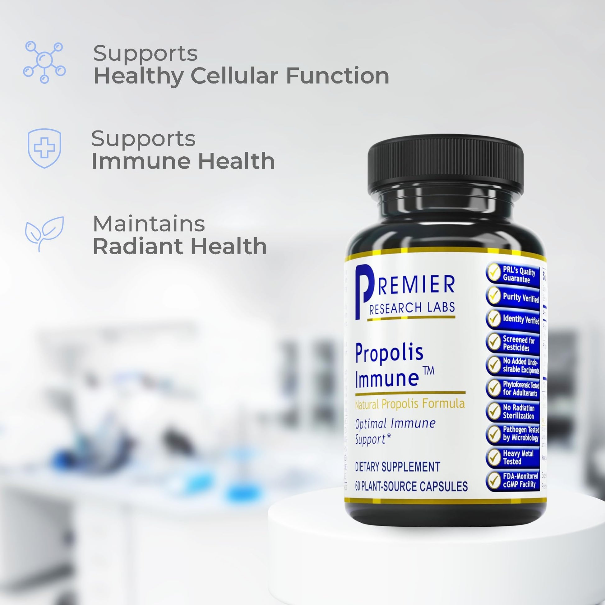 Premier Research Labs Propolis Immune - Bee Propolis Capsules, Bee Pollen Supplement, Propolis Extract Pills for Women & Men, Promotes Immune Health - 60 Vegetarian Capsules - dailyvitalstore