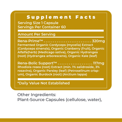Premier Research Labs RenaVen - Premier Kidney Support for Kidney Cleanse Detox and Repair | Improve Kidney Function and Urinary Support with Fermented Cordyceps - 60 Plant-Source Capsules - dailyvitalstore