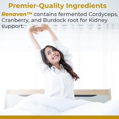 Premier Research Labs RenaVen - Premier Kidney Support for Kidney Cleanse Detox and Repair | Improve Kidney Function and Urinary Support with Fermented Cordyceps - 60 Plant-Source Capsules - dailyvitalstore