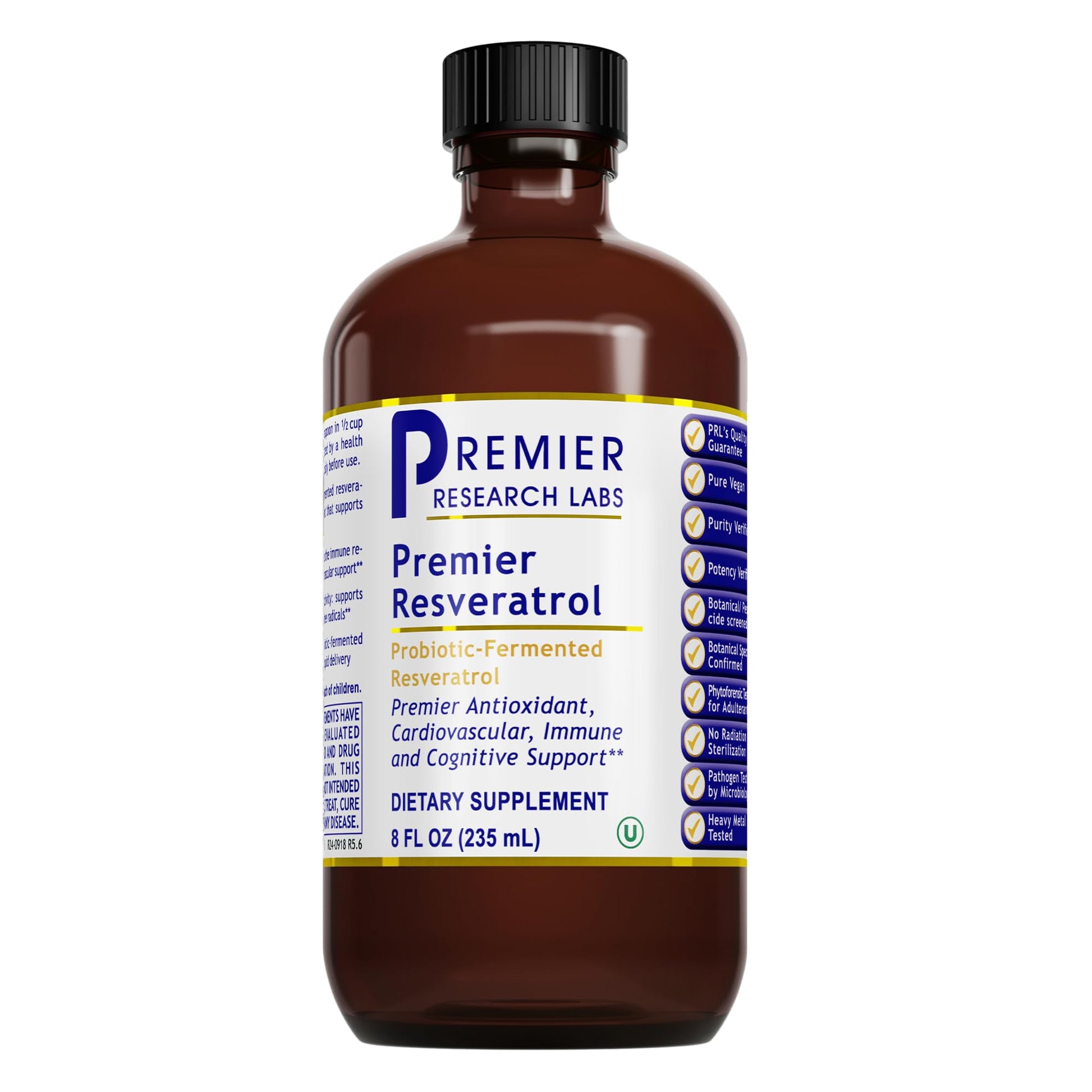 Premier Research Labs Resveratrol - Resveratrol Liquid Supplement, Trans Resveratrol, Antioxidant Support for Heart Health & Blood Flow, Aging Support, 180 mg Per Teaspoon - 8 Fl Oz - dailyvitalstore