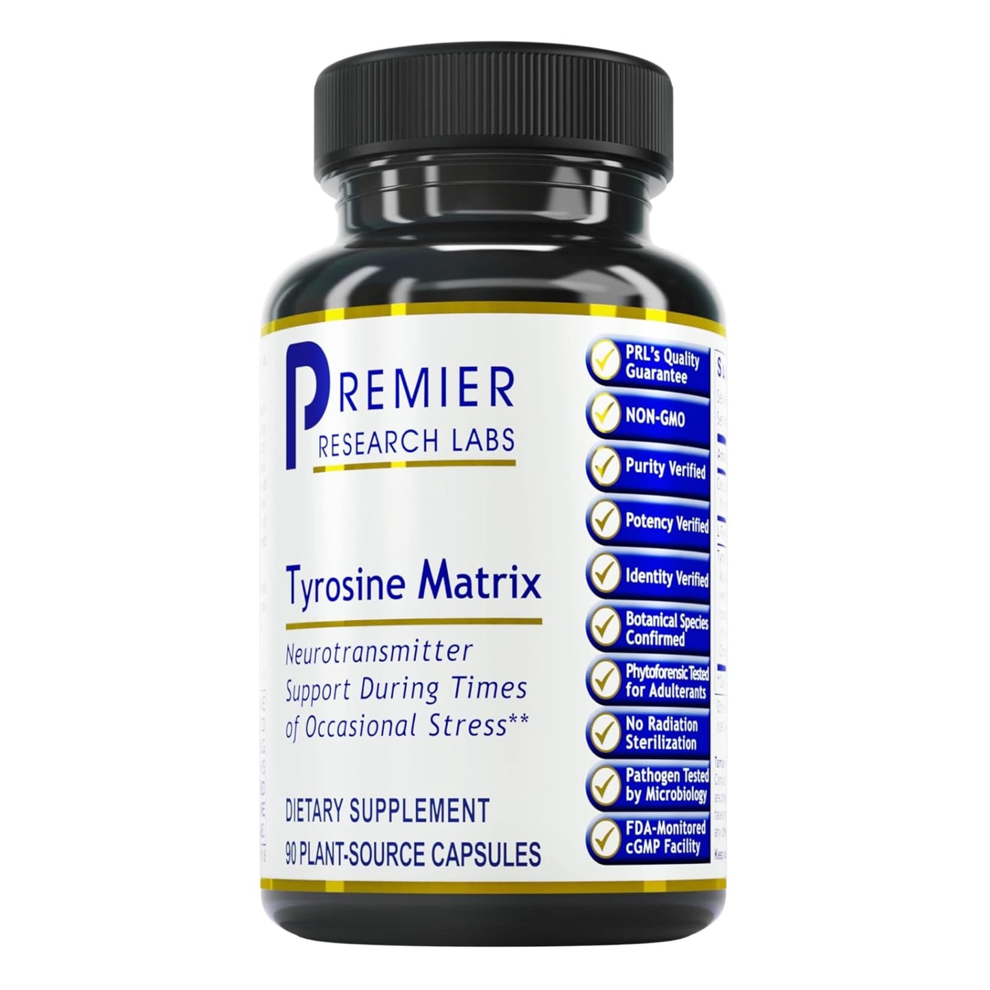 Premier Research Labs Tyrosine Matrix - L Tyrosine Supplement, L-tyrosine 944mg Capsules for Adults, Amino Acid Pills with Red Algae & Rhodiola Rosea - 90 Vegetarian Capsules - dailyvitalstore
