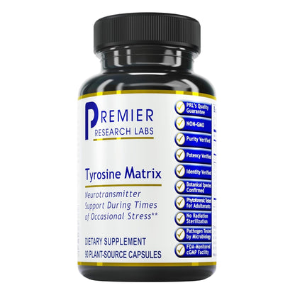 Premier Research Labs Tyrosine Matrix - L Tyrosine Supplement, L-tyrosine 944mg Capsules for Adults, Amino Acid Pills with Red Algae & Rhodiola Rosea - 90 Vegetarian Capsules - dailyvitalstore