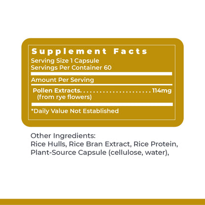 Premier Research Labs UltraPollen - Bee Pollen Supplement, Rye Pollen Extract, Prostate Health, Bee Pollen Extract from Rye Flower with Amino Acids, Supplement for Men & Women- 45 Vegetarian Capsules - dailyvitalstore