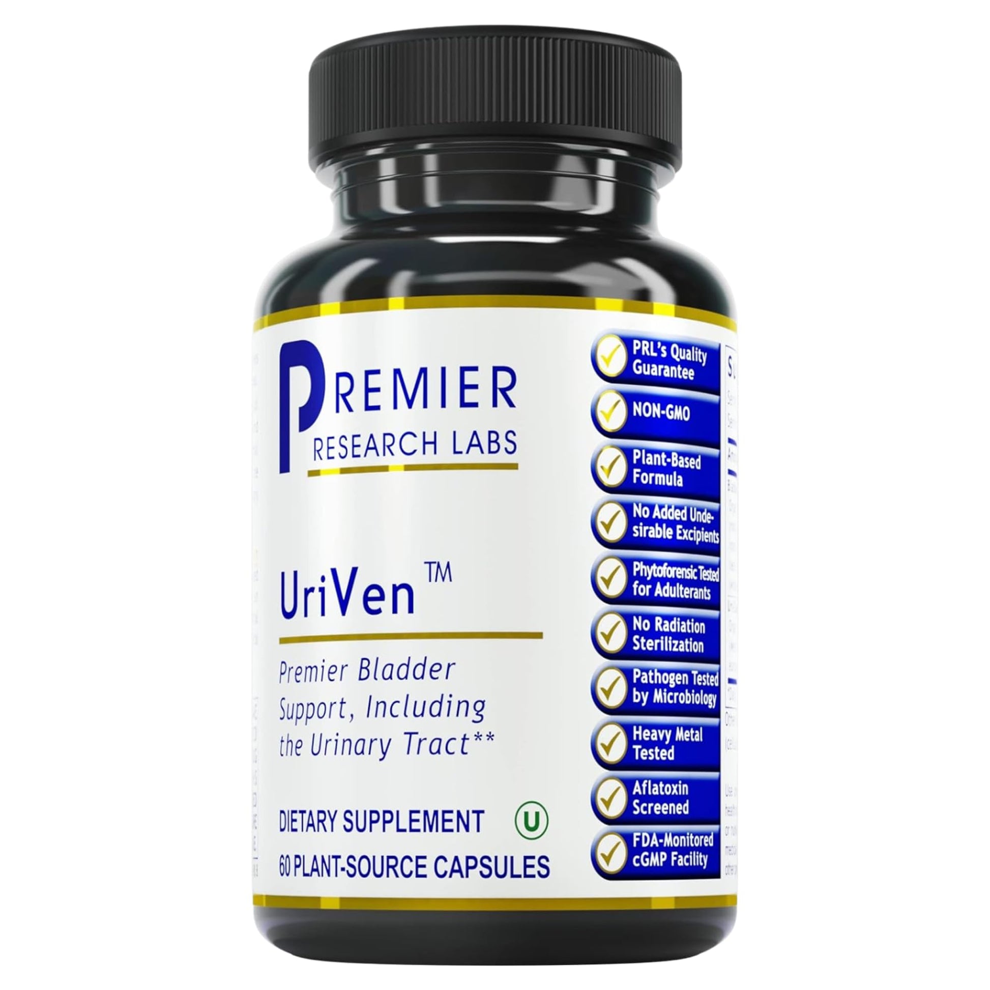 Premier Research Labs UriVen - Bladder Health Support for Women & Men, Cranberry Extract & Marshmallow Root, Urinary Relief, Bladder Relief, Bladder Control Supplement - 60 Vegetarian Capsules - dailyvitalstore